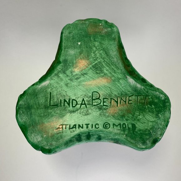 MCM Linda Bennett Atlantic Mold Green  Ceramic Vase Candle Holder - Picture 2 of 6